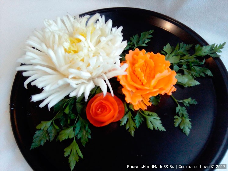 Цветы из морковки. Как сделать украшение из овощей своими руками? Мастер-классы и видео