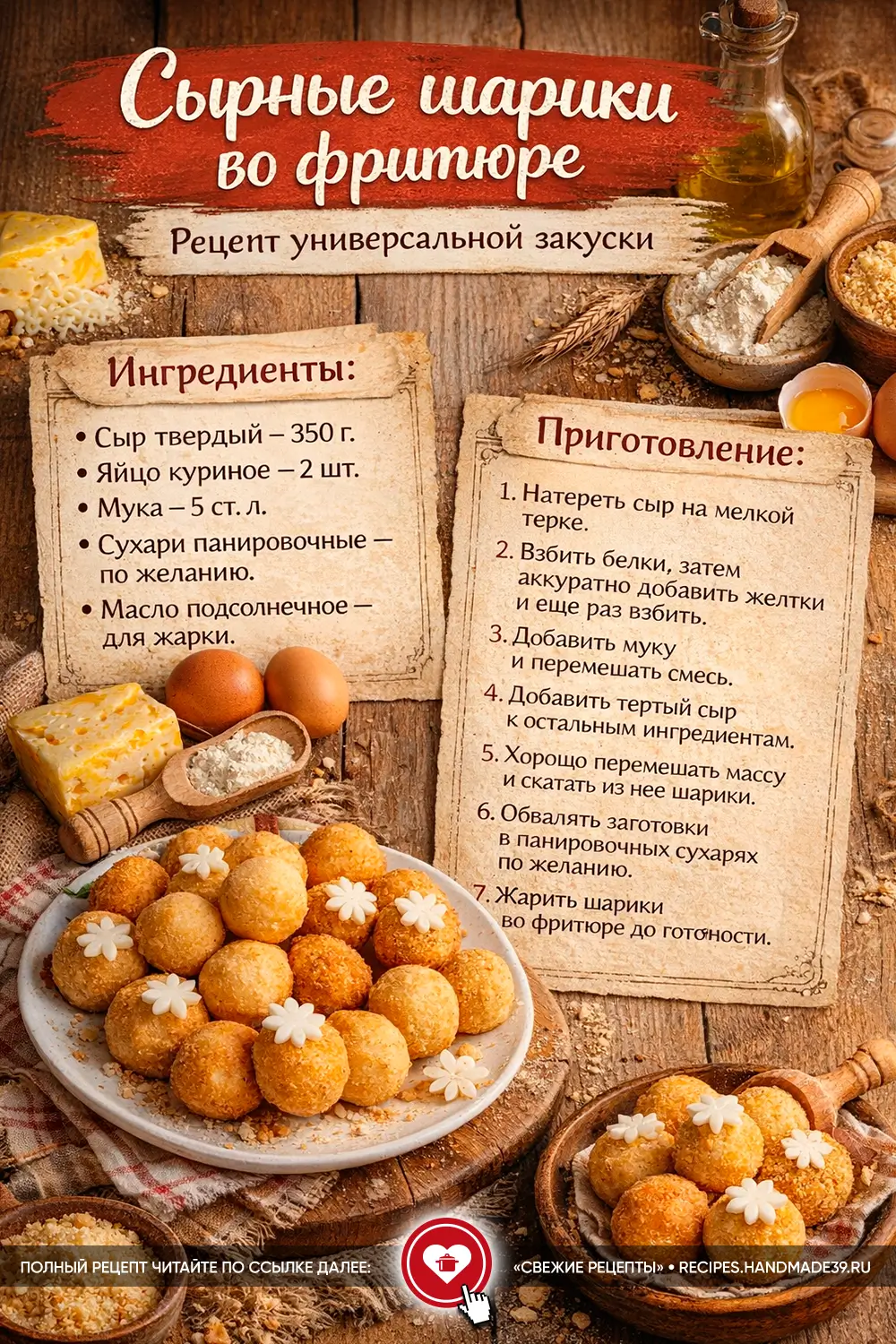 Хрустящие сырные шарики: универсальная закуска за 25 минут!