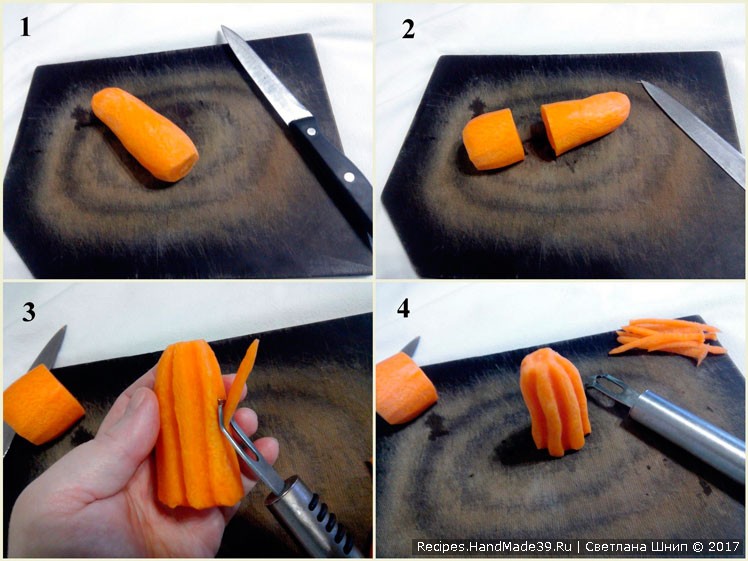 Как сделат цветок из моркови