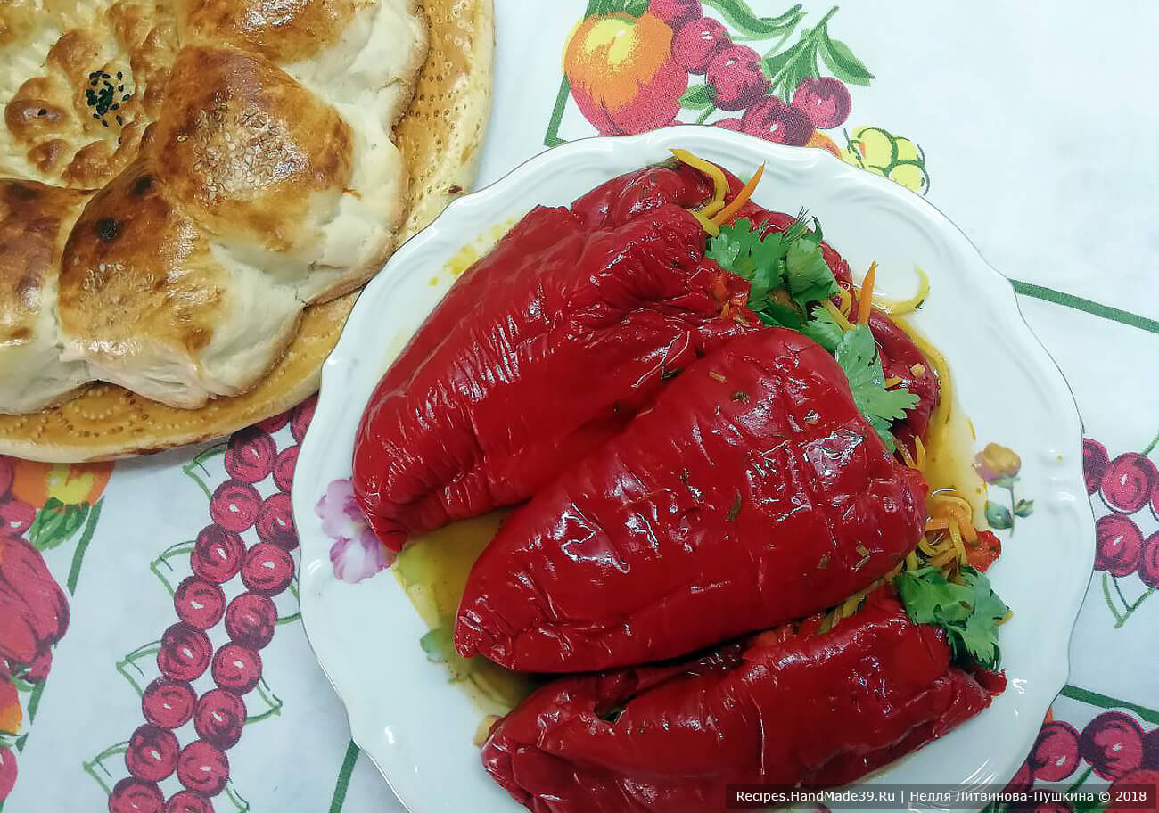 Постный фаршированный перец без риса