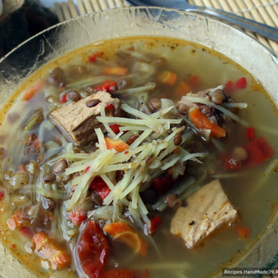 Чечевичный суп с овощами