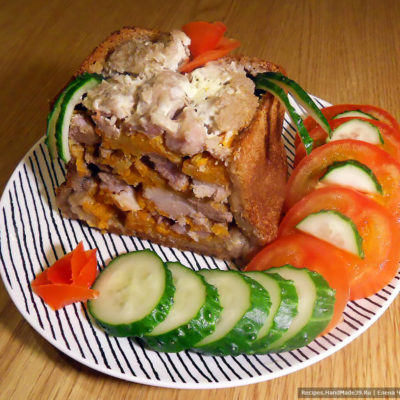 Сочное мясо с луком и морковью, запечённое в чёрном хлебе (в фольге) – пошаговый рецепт с фото