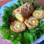 Рулет из рыбы с яйцом и овощами, запечённый в духовке
