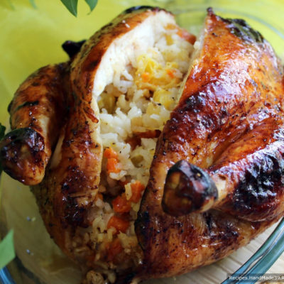 Курица фаршированная рисом и сухофруктами – пошаговый кулинарный рецепт с фото