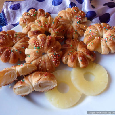 Слойка с ананасами – пошаговый кулинарный рецепт с фото