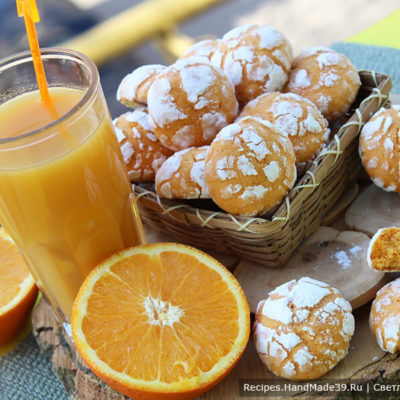 Мраморное апельсиновое печенье «Трещинки»