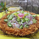 Овощной салат с хрустящим картофелем