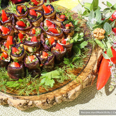 Рулетики из баклажанов – пошаговый кулинарный рецепт с фото