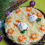 Салат со шпротами, сыром и овощами «Бурёнка»