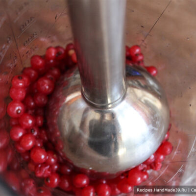 Зефир из красной смородины – фото шаг 4. Ягоды красной смородины пробить блендером