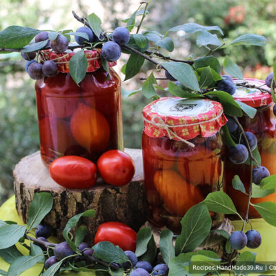 Маринованные помидоры со сливами – пошаговый кулинарный рецепт с фото