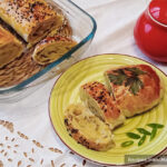 Штрудель с картофелем и грибами из слоёного теста