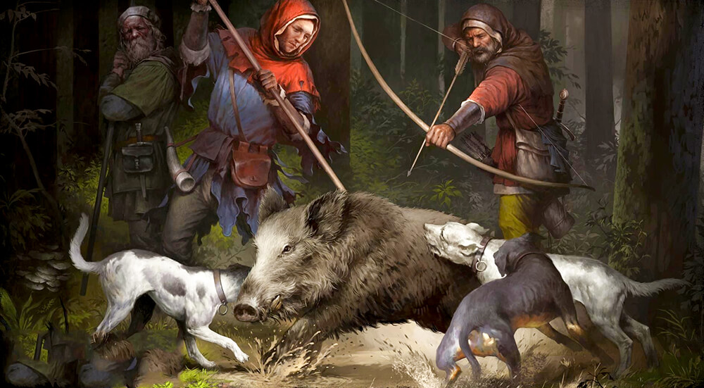 Охота на кабана в средние века