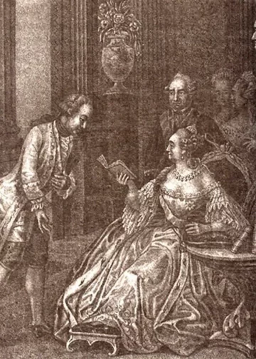 Михаил Ломоносов и императрица Елизавета Петровна
