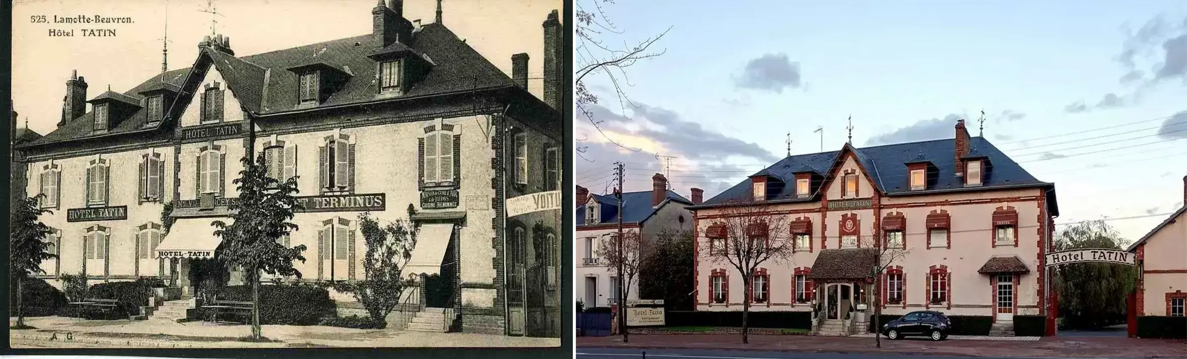 Hôtel Tatin в начале XX века и в настоящее время