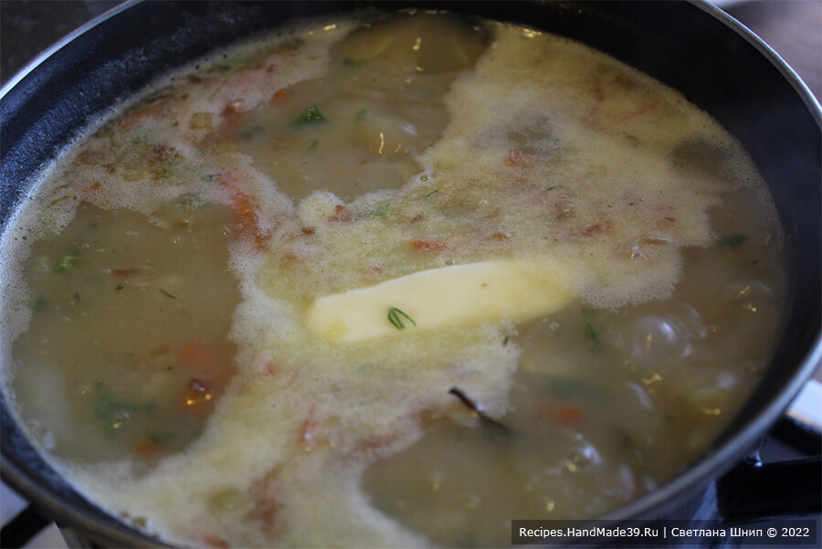 Суп с гороховыми хлопьями – фото шаг 12. Добавить по желанию сливочное масло