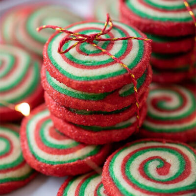 Рождественское спиральное печенье