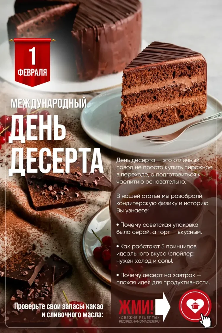 Международный день десерта: шоколадный торт Прага с глазурью