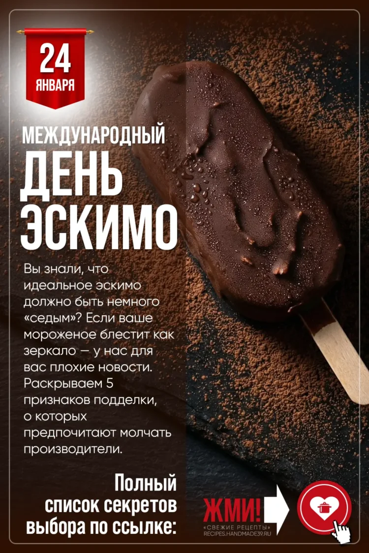 Международный День эскимо: аппетитное сливочное мороженое в плотной темной шоколадной глазури с капельками холодной влаги