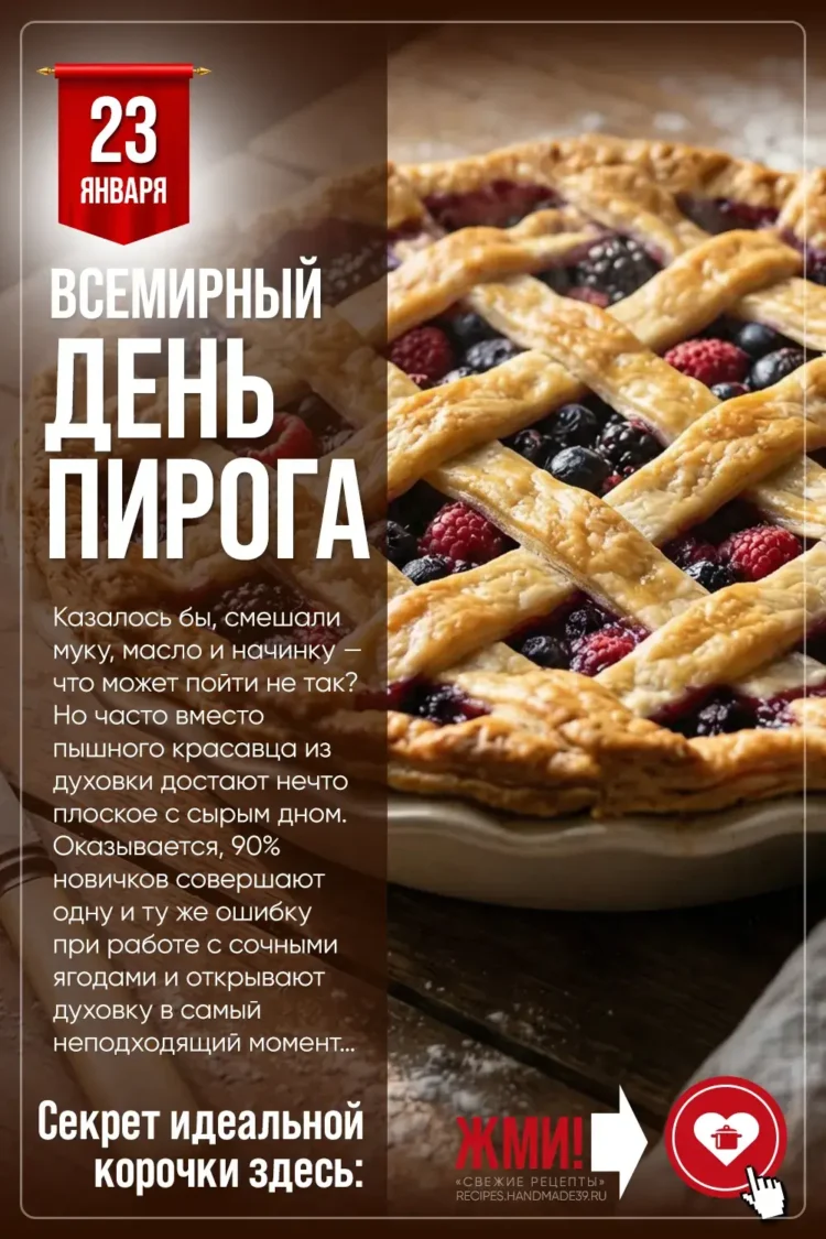 Ягодный пирог на деревянном столе